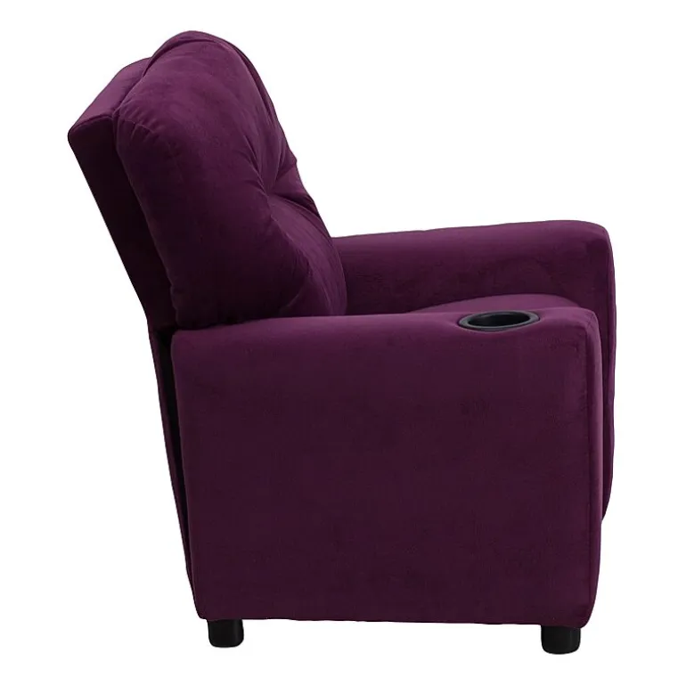 Chandler Plush Recliner with Cup Holder for Kids