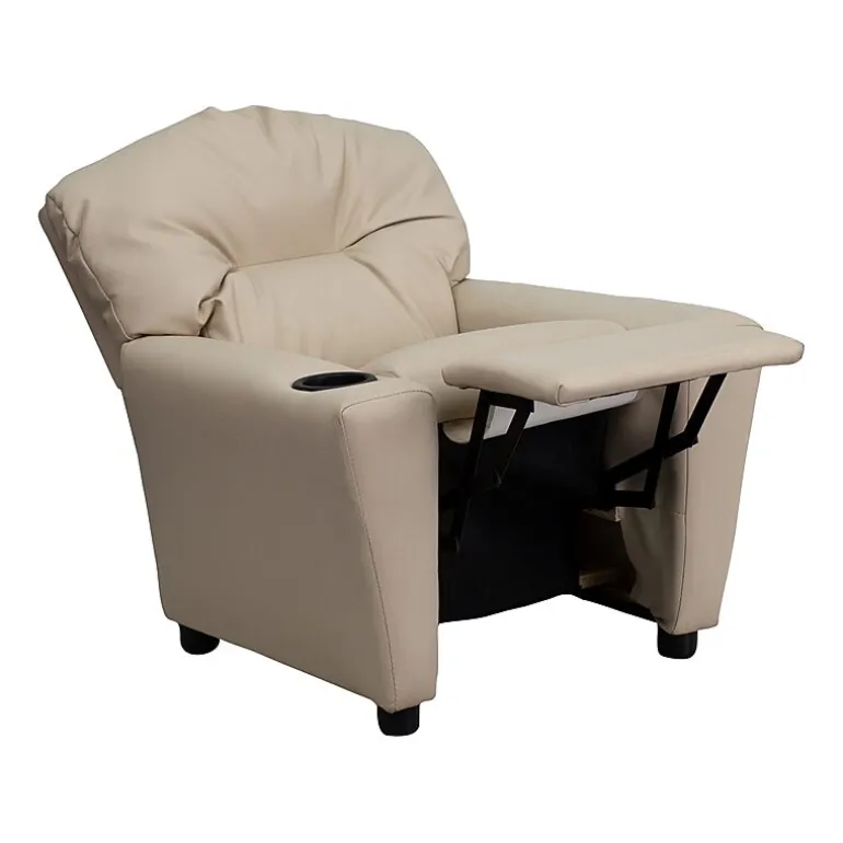 Chandler Plush Recliner with Cup Holder for Kids