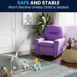 Chandler Plush Recliner with Cup Holder for Kids