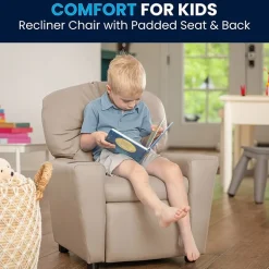 Chandler Plush Recliner with Cup Holder for Kids