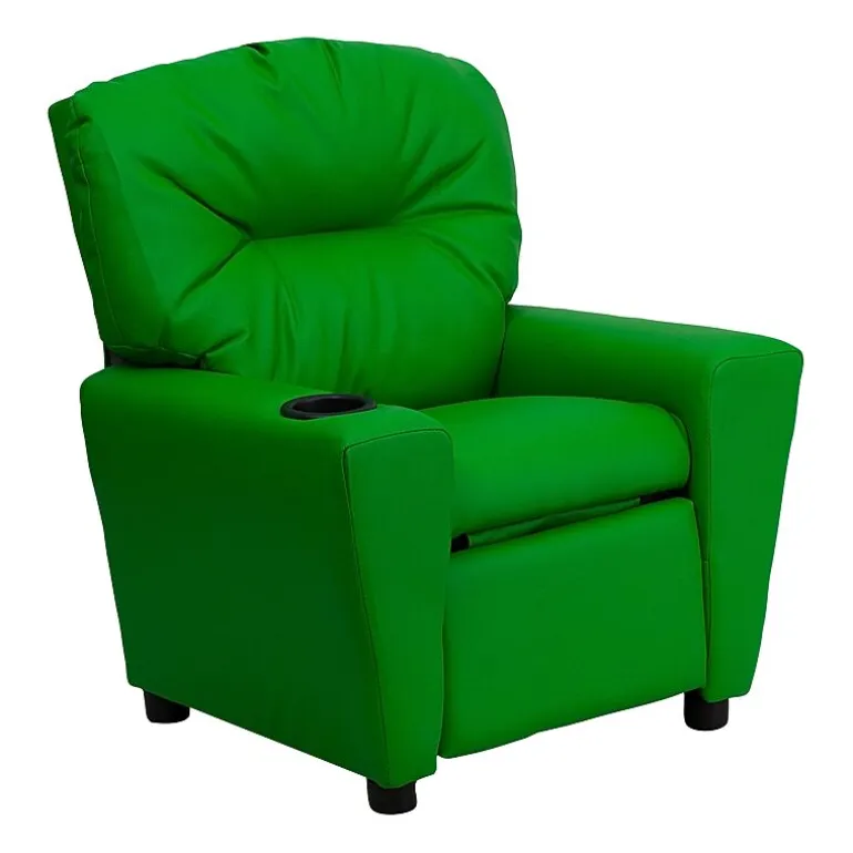 Chandler Plush Recliner with Cup Holder for Kids