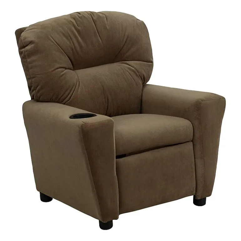 Chandler Plush Recliner with Cup Holder for Kids