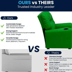 Chandler Plush Recliner with Cup Holder for Kids