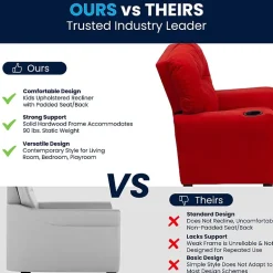 Chandler Plush Recliner with Cup Holder for Kids