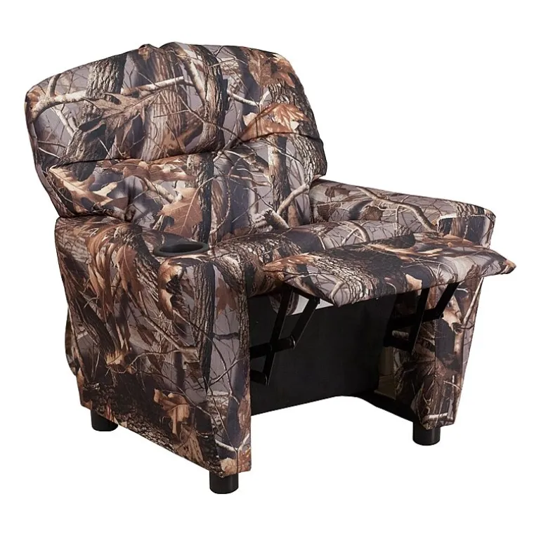 Chandler Plush Recliner with Cup Holder for Kids
