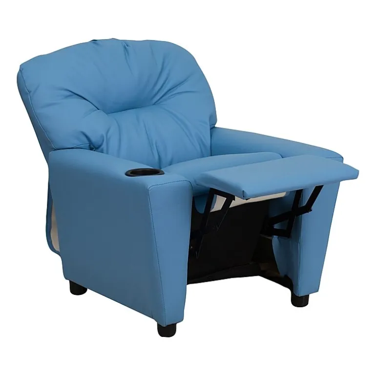 Chandler Plush Recliner with Cup Holder for Kids
