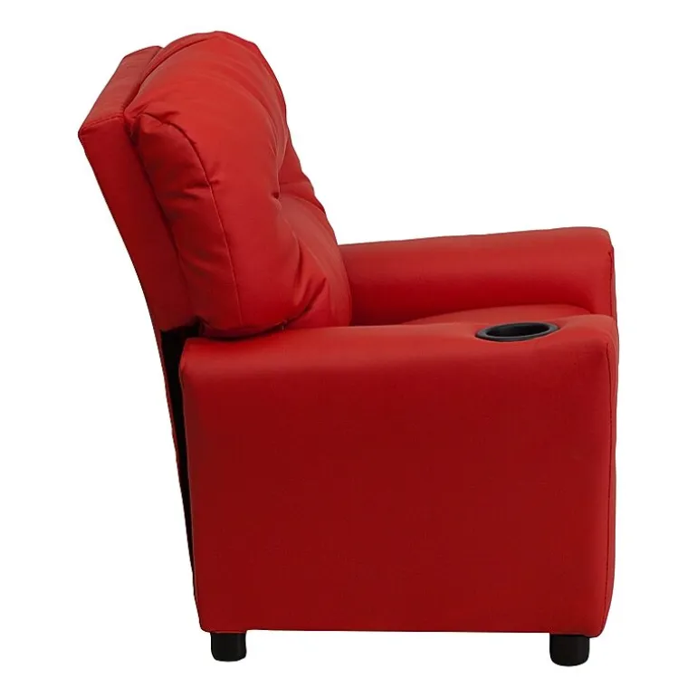 Chandler Plush Recliner with Cup Holder for Kids