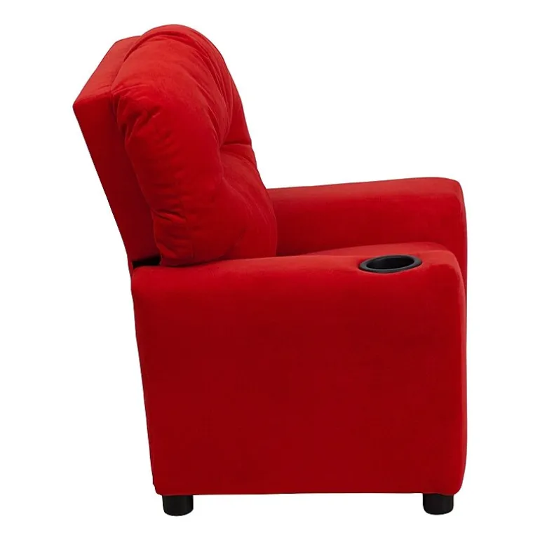 Chandler Plush Recliner with Cup Holder for Kids