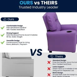 Chandler Plush Recliner with Cup Holder for Kids