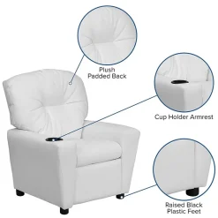 Chandler Plush Recliner with Cup Holder for Kids