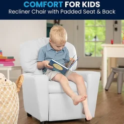 Chandler Plush Recliner with Cup Holder for Kids