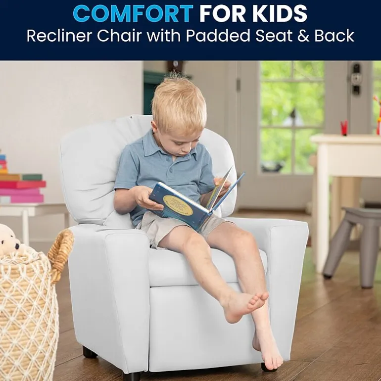 Chandler Plush Recliner with Cup Holder for Kids