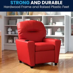 Chandler Plush Recliner with Cup Holder for Kids