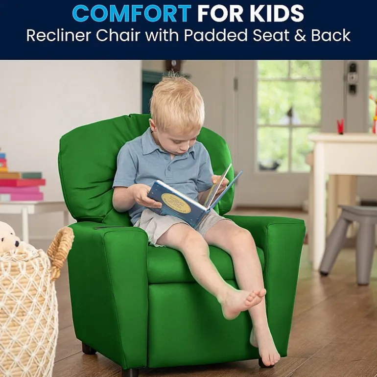 Chandler Plush Recliner with Cup Holder for Kids