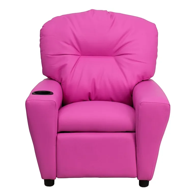 Chandler Plush Recliner with Cup Holder for Kids