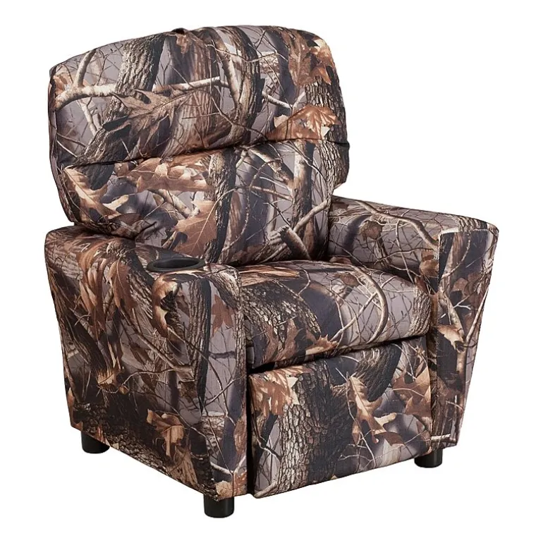 Chandler Plush Recliner with Cup Holder for Kids