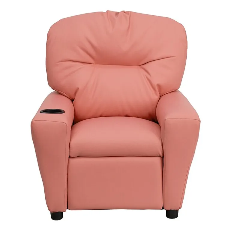 Chandler Plush Recliner with Cup Holder for Kids