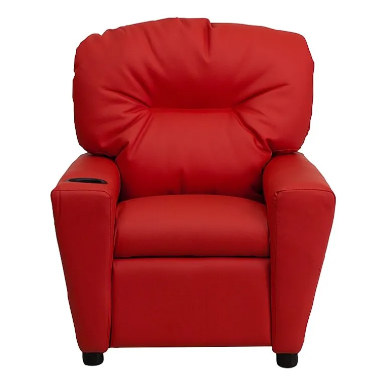 Chandler Plush Recliner with Cup Holder for Kids