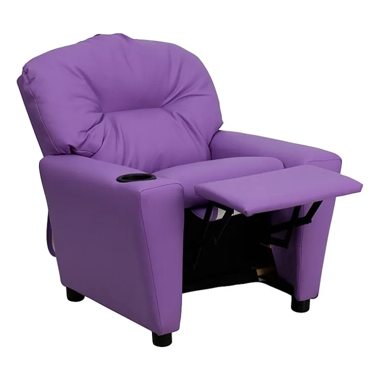 Chandler Plush Recliner with Cup Holder for Kids