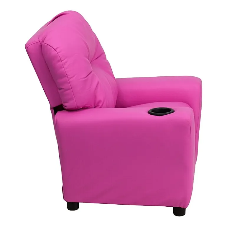 Chandler Plush Recliner with Cup Holder for Kids