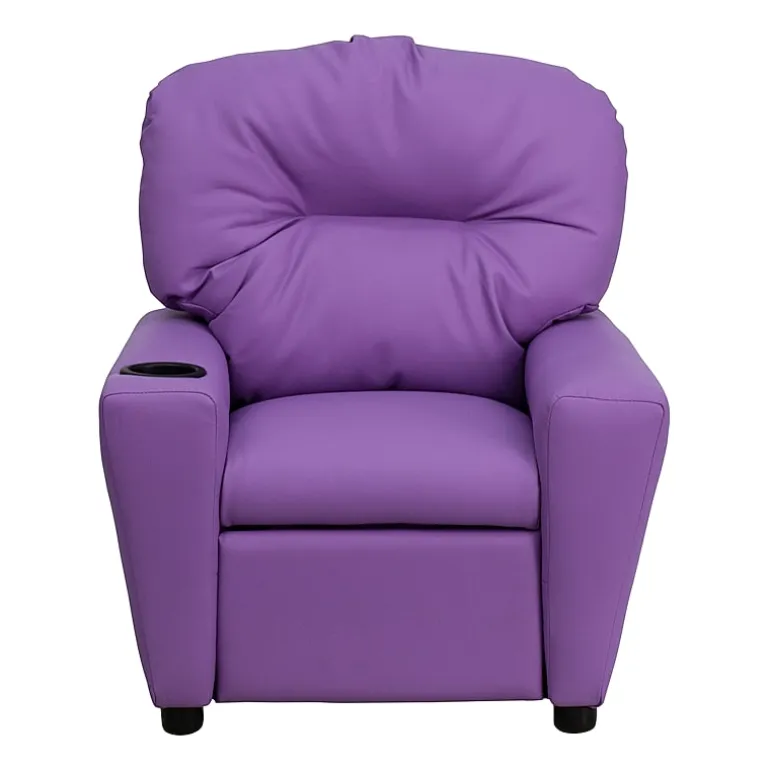 Chandler Plush Recliner with Cup Holder for Kids