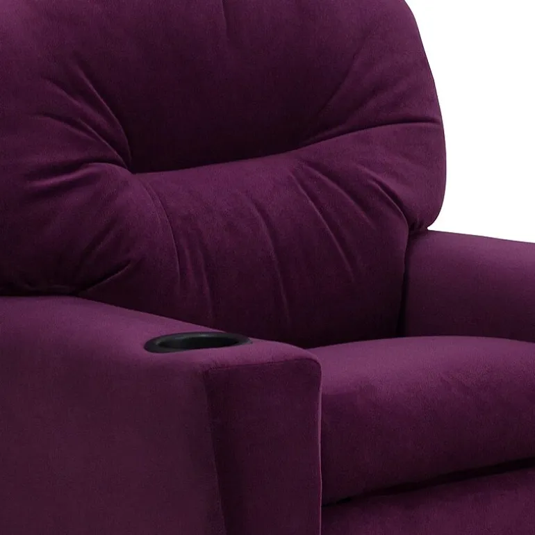 Chandler Plush Recliner with Cup Holder for Kids
