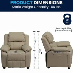 Charlie Padded Arm Recliner for Kids
