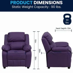 Charlie Padded Arm Recliner for Kids