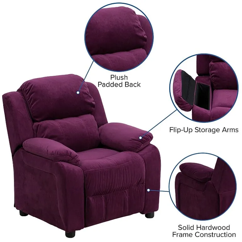 Charlie Padded Arm Recliner for Kids