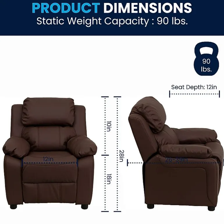 Charlie Padded Arm Recliner for Kids