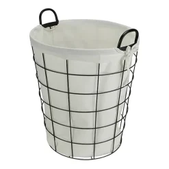 Cheungs Lined Metal Wire Laundry Basket
