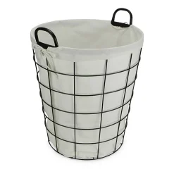 Cheungs Lined Metal Wire Laundry Basket