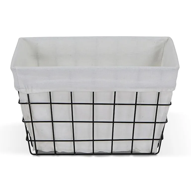 Cheungs Lined Rectangular Metal Basket