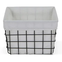 Cheungs Lined Rectangular Metal Basket
