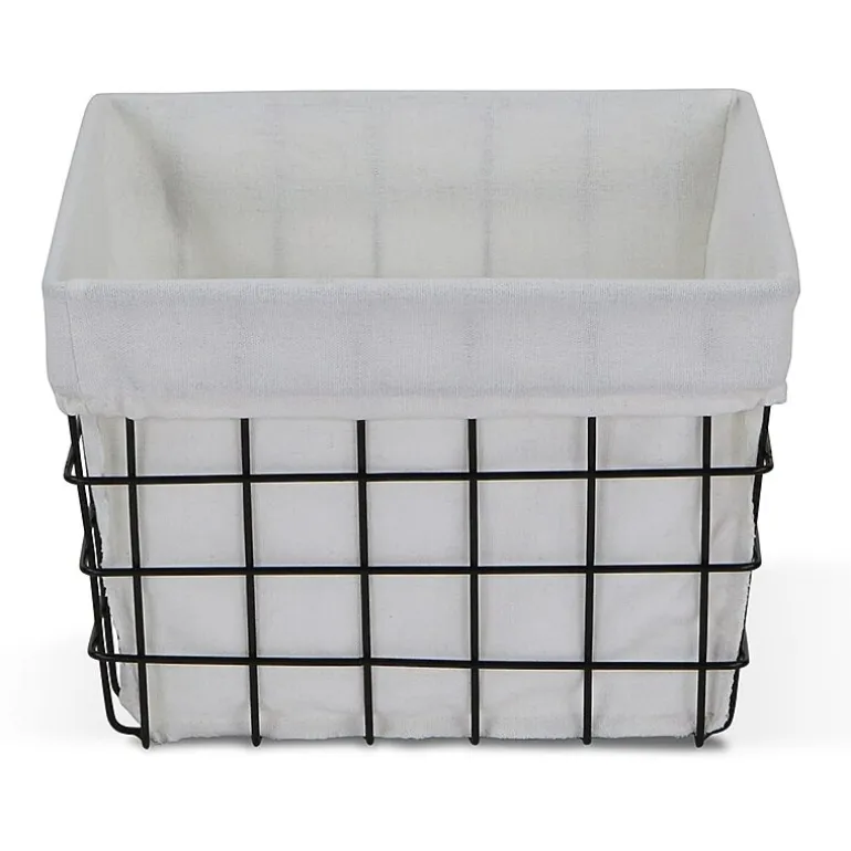 Cheungs Lined Rectangular Metal Basket