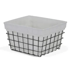 Cheungs Lined Rectangular Metal Basket
