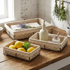 Cheungs Set Of 3 Lined Rectangular Wire Tray
