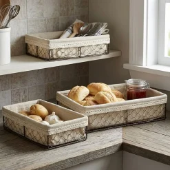 Cheungs Set Of 3 Lined Rectangular Wire Tray