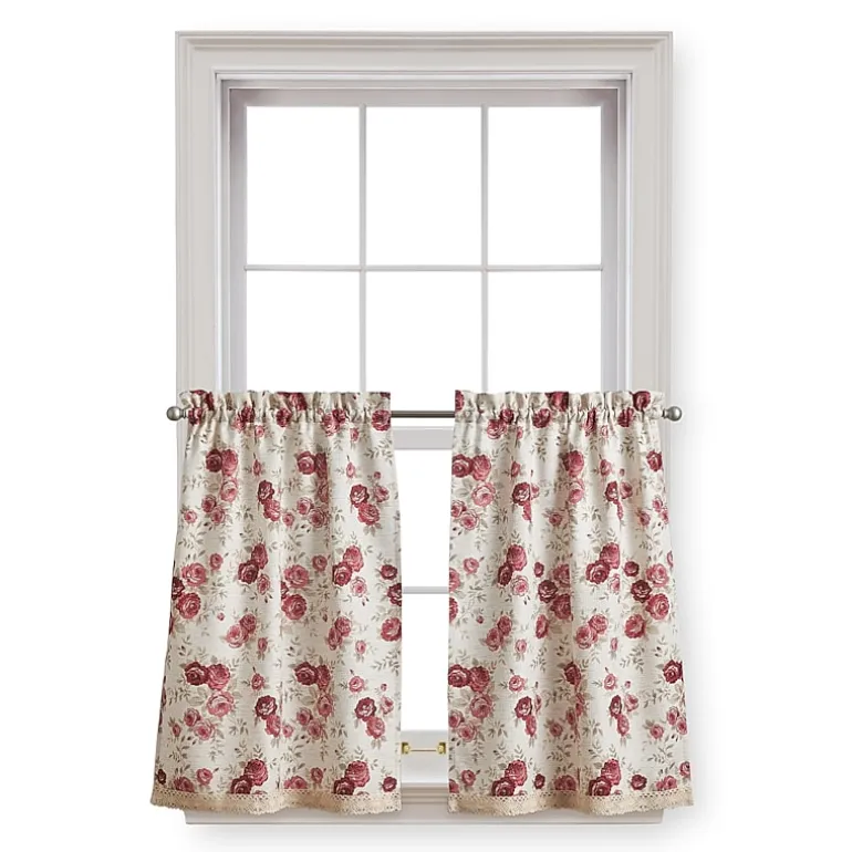CHF Antique Rose 2-pc. Rod Pocket Window Tier