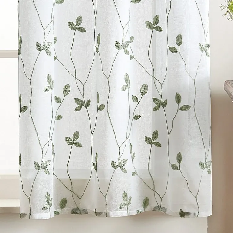 CHF Botanical Embroidery 2-pc. Rod Pocket Window Tier