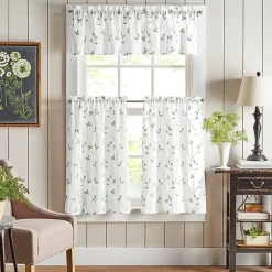 CHF Botanical Embroidery Rod Pocket Tailored Valance