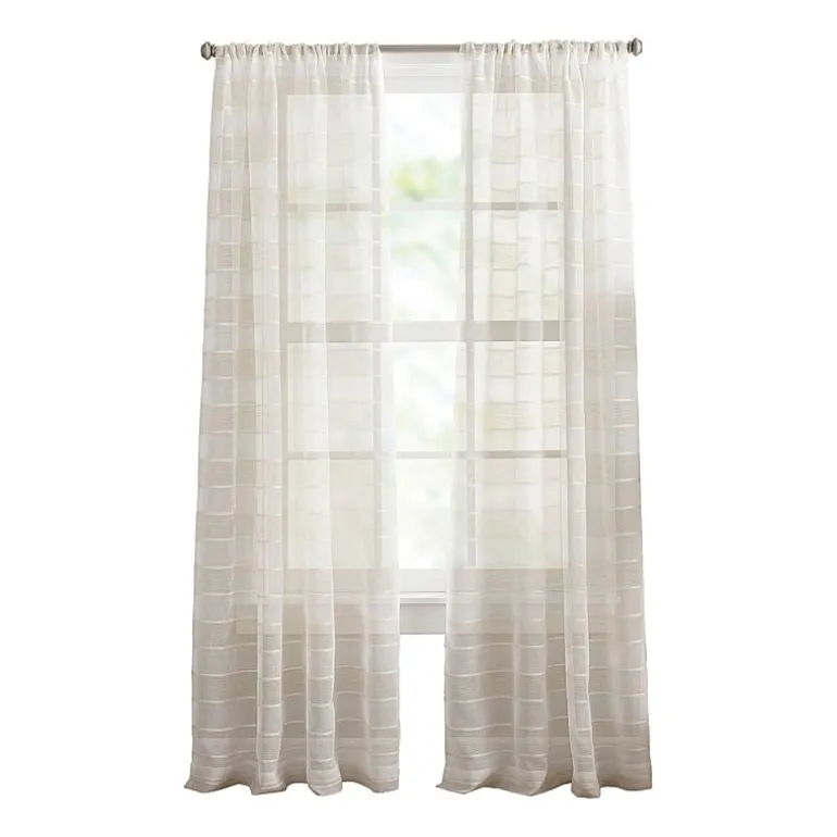 CHF Harbor Rod Pocket Sheer Set of 2 Curtain Panel