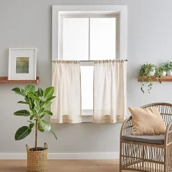 CHF 100% Linen 2-pc. Rod Pocket Window Tier