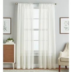 CHF Pandora Sheer Rod Pocket Set of 2 Curtain Panel