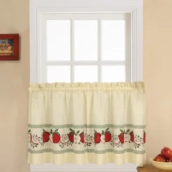 CHF Red Delicious 3-pc. Rod Pocket Kitchen Curtains & Drapes Window Set