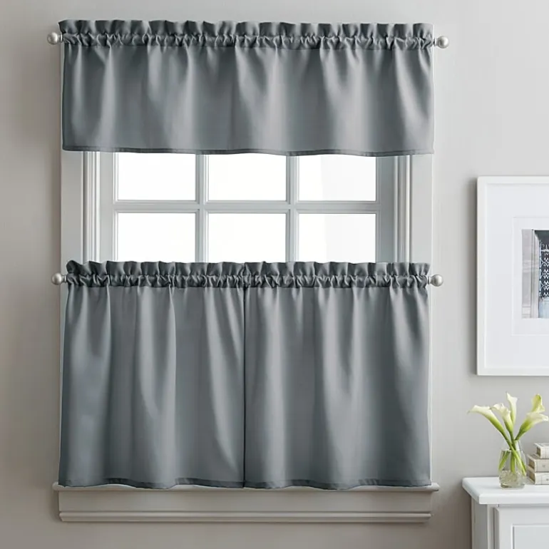 CHF Solid Twill 3-pc. Rod Pocket Window Tier