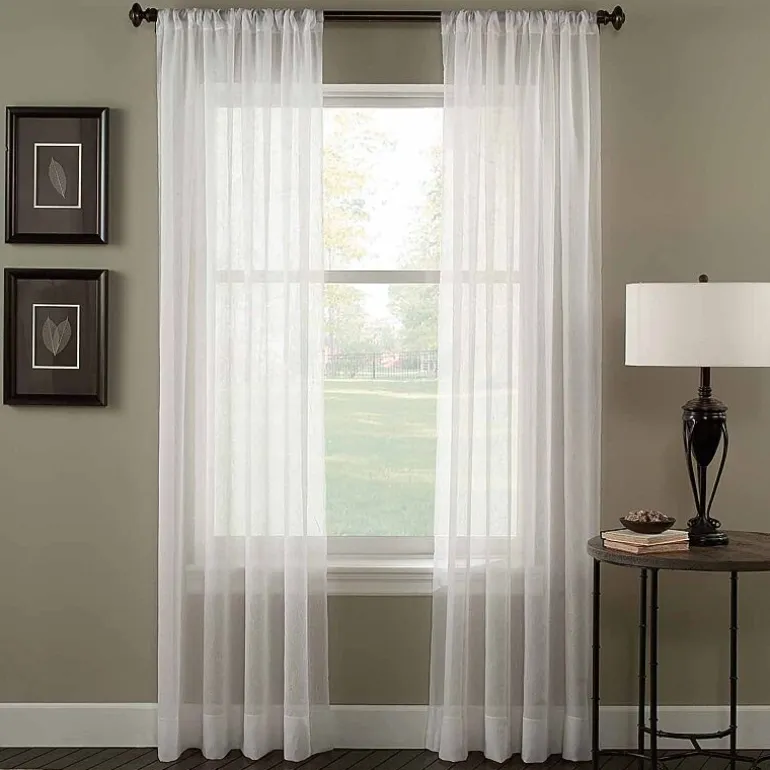CHF Trinity Crinkle Voile Rod Pocket Sheer Single Curtain Panel