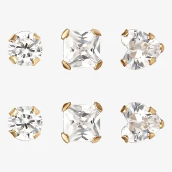 Childs 14K Gold Cubic Zirconia Stud Earring Set