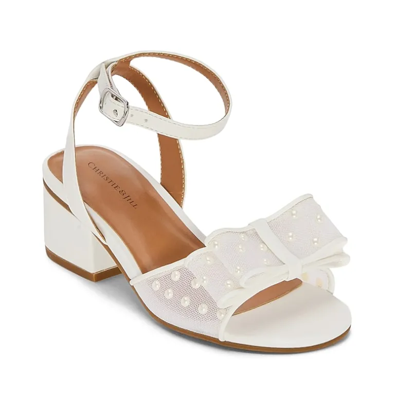 Christie & Jill Amira Little & Big Kid Girls Round Open Toe Block Heel Pumps