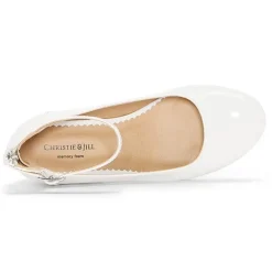 Christie & Jill Layla Girls Round Closed Toe Block Heel Pumps